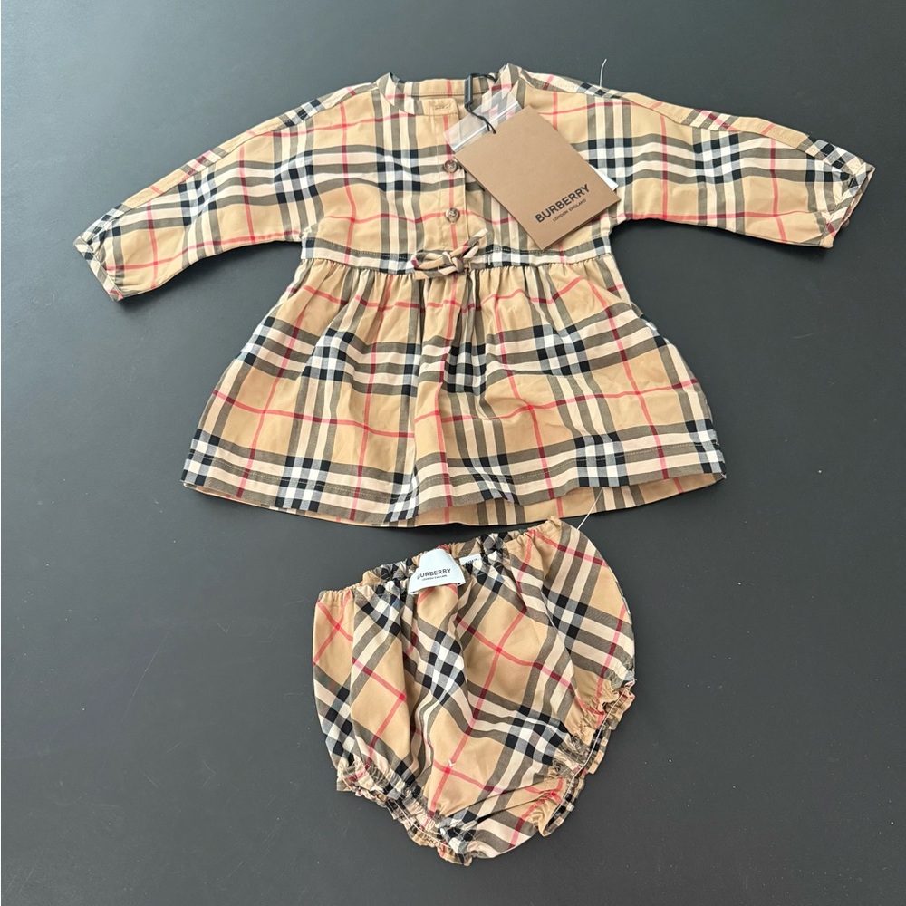 Burberry Girls Plaid Dress and underwear Set NWT